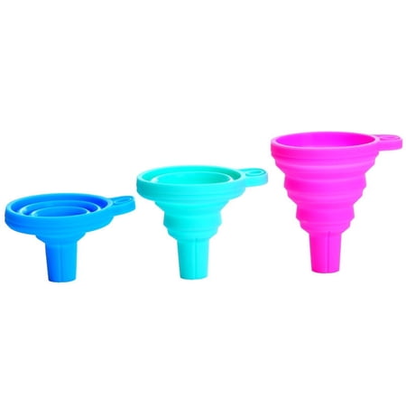 3 Packs Of Silicone Collapsible Funnels Retractable Long Neck Funnels Pouring Jugs Of Oil Household Silicone Funnels