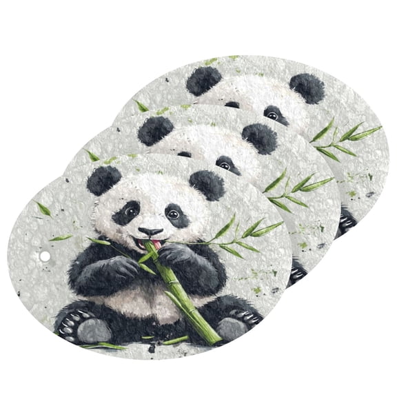 3 Packs Of Wood Pulp Cotton Dishwashing Sponge 3.54x2.56 Inch Dishwashing Sponge Household Cleaning Sponge Kitchen Utensils Clean Use Panda Pattern