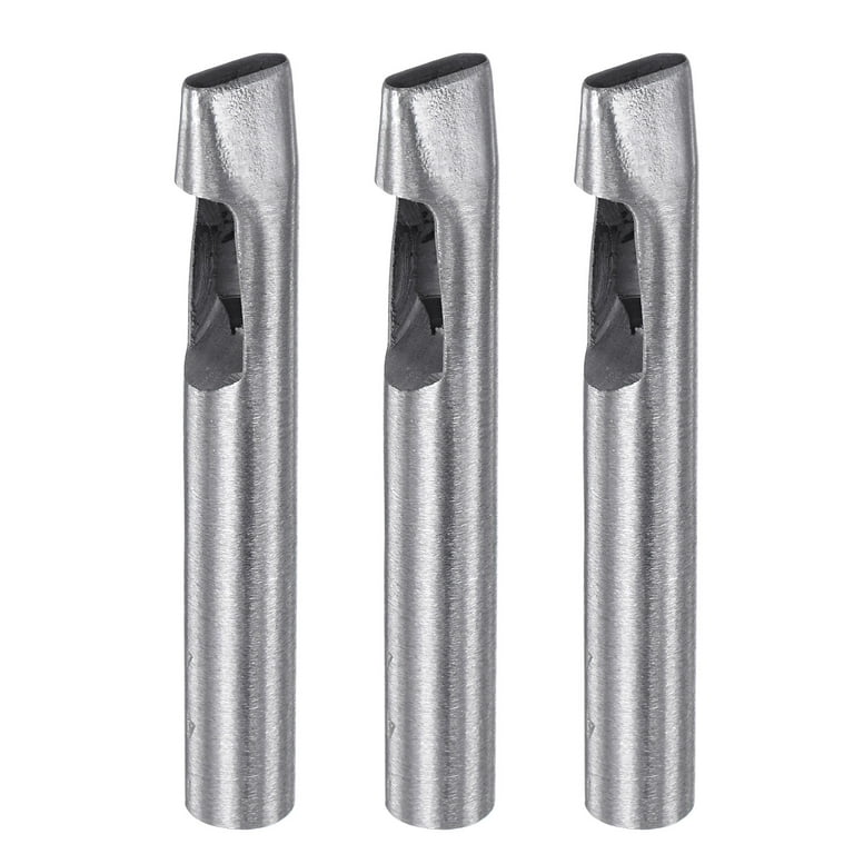 3 Packs Oval Hole Punch 4x13mm Leather Hollow Cutter Oblong Punch Die for Strap Belt Watch Band Leathercraft, Silver