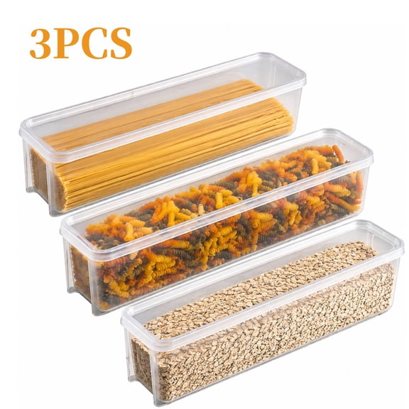 3 Packs Pasta Storage Containers,Pasta Container Noodle Food Storage Spaghetti Keeper Box with White Cover