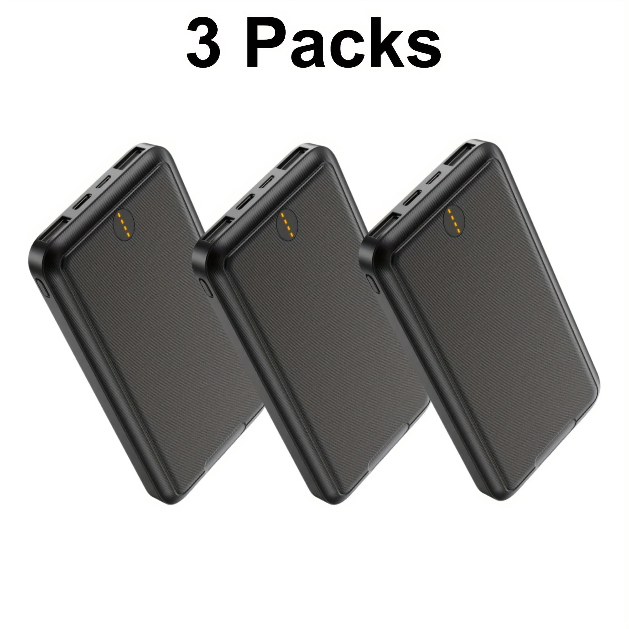 3 Packs Power Bank, Portable Charger 10000mAh Battery Pack With Dual USB Ports, Slim Design, Compatible For Smartphones, Tablets, And Other USB Devices. (3 Packs)