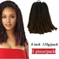 thumbnail image 1 of 3 Packs Pre-twisted Spring Twist Hair 8 inch Fluffy Pre-Twisted Passion Twists Short Mini Curly Twist For Bomb Spring Twists Crochet Braids Hair, 1 of 8