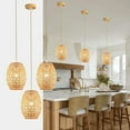thumbnail image 1 of 3 Packs Rattan Pendant Lights Kitchen Island  Handmade Woven Adjustable Kitchen Pendant Lighting Over Sink Wicker Kitchen Pendant Light Farmhouse Hanging Lamp, 1 of 18