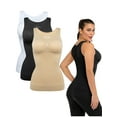 thumbnail image 1 of 3 Packs Removable Padded Camisole Shapewear for Women TaLELINTA Tops Seamless Body Shaper Slimming Waist Control Slimmer Cami Tops, 1 of 8