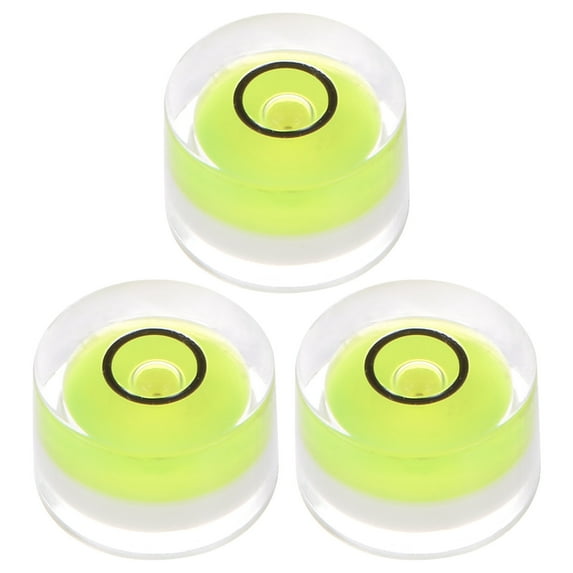 3 Packs Round Bubble Level 12x7.5mm Mini Circular Bullseye Spirit Levels for Leveling Camera Tripod Telescope, Lime