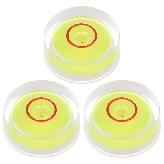 3 Packs Round Bubble Level 15x6mm Mini Circular Bullseye Spirit Levels for Leveling Camera Tripod Telescope, Yellow