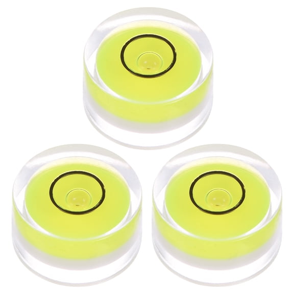 3 Packs Round Bubble Level 19x10mm Mini Circular Bullseye Spirit Levels for Leveling Camera Tripod Telescope, Lime