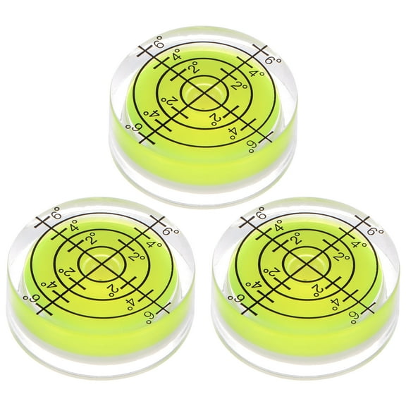 3 Packs Round Bubble Level 32x12mm Mini Circular Bullseye Spirit Levels for Leveling Camera Tripod Telescope, Lime