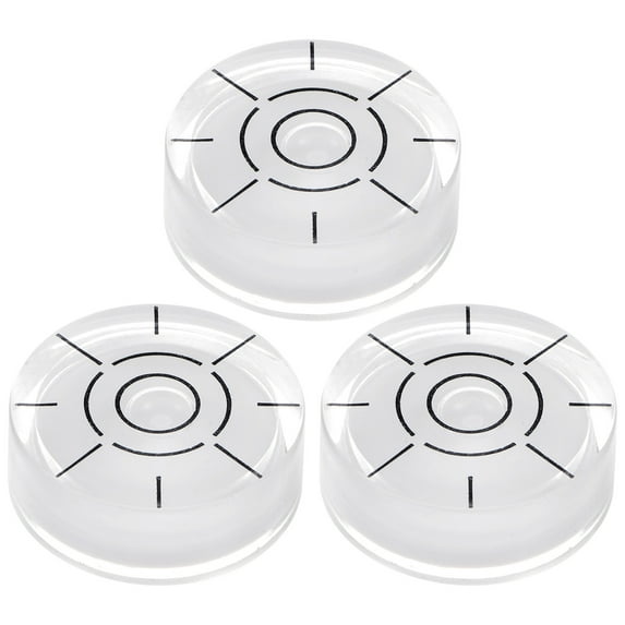 3 Packs Round Bubble Level 32x12mm Mini Circular Precision Spirit Levels, White