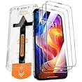 thumbnail image 1 of 3 Packs for Samsung Galaxy S25 Tempered Glass Screen Protector [Military Grade Shatterproof] HD Clear Full Coverage [9H Hardness & No Bubble] Screen Protector with Dustproof Tool Kit, Black, 1 of 6