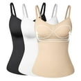 thumbnail image 1 of 3 Packs Shapewear Camisoles with Built in Padded Bras Tummy Control Compression Tank Tops for Women Body Shaper, 1 of 8