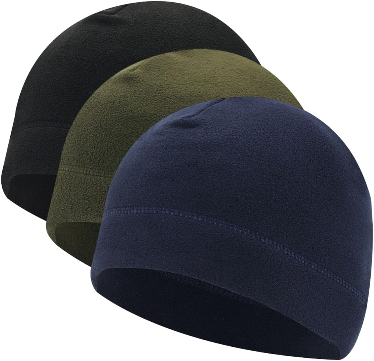 3 Pack Beanie Hats Winter Thermal Fleece Lined Thick Knit Skull Cap Unisex Tough Headwear main image 2