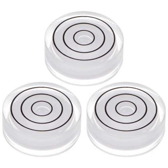 3 Packs Small Circular Bubble Levels 32x12mm Mini Round Bullseye Spirit Level for Camera Tripod Workshop, White