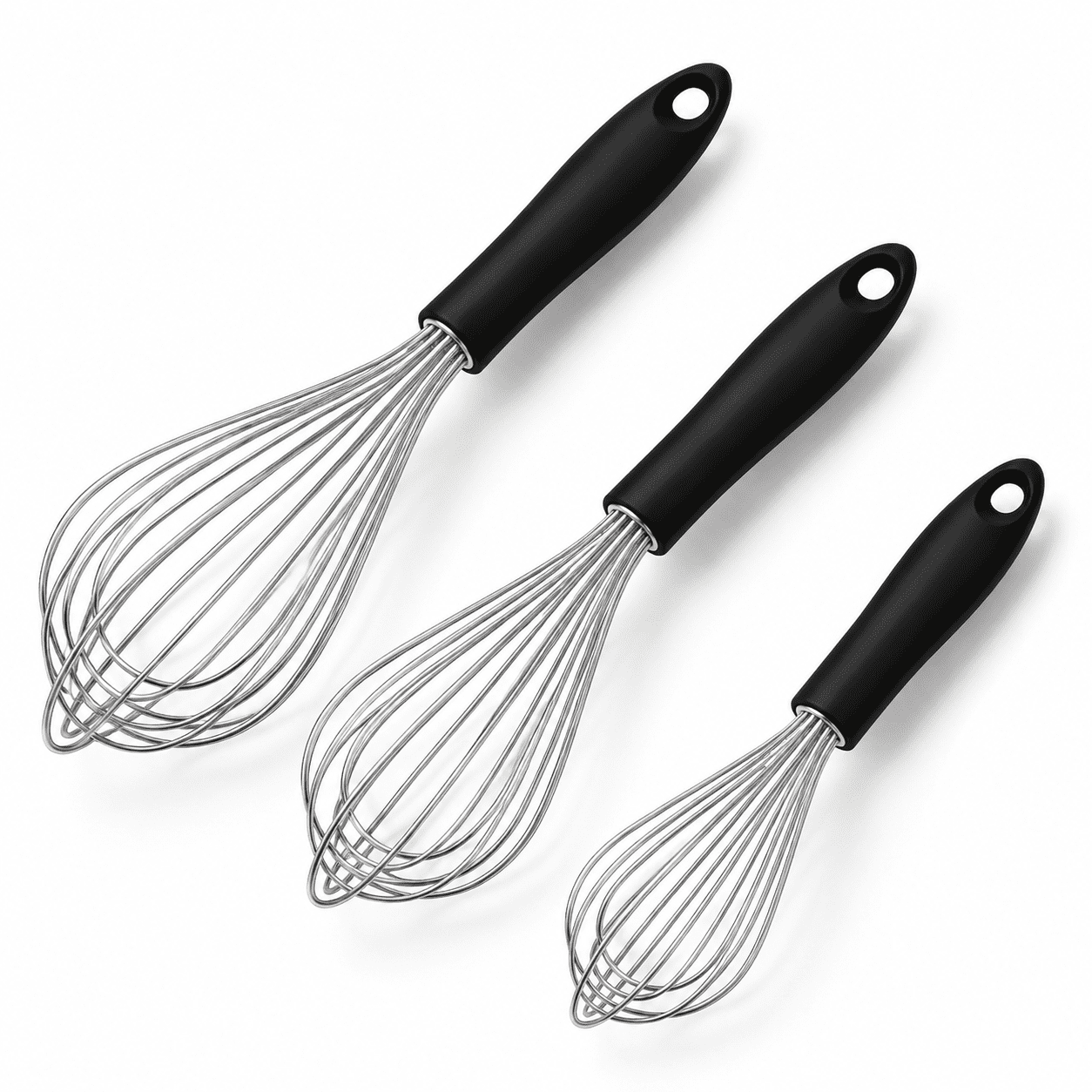3 Packs Stainless Steel Whisk Set - Balloon Thick Wire & Strong Handles ...