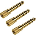 thumbnail image 1 of 3 Packs Stereo Audio Adapter Converter, 6.35mm (1/4 inch) Male to 3.5mm (1/8 inch) Female Headphone Gold Plated Pure Copper Jack Plug for Guitar Headphones Amp, 1 of 5