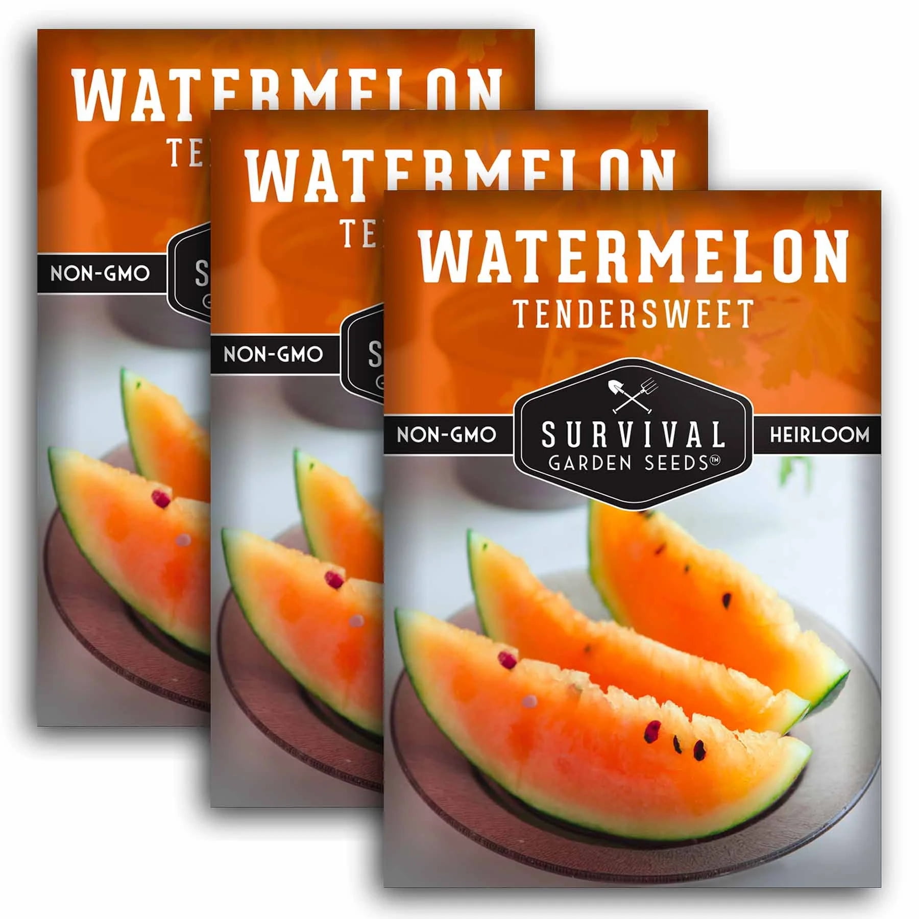 みんと出品　sweet garden 3 Packs Sugar Tendersweet Orange Watermelon Seed - Non-GMO