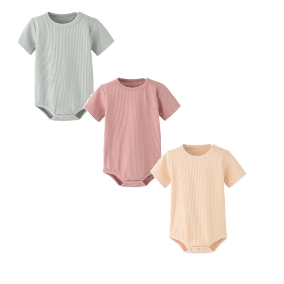3 Packs Toddler Clothes for Girls Bodysuit Soft Base Onesie Pajamas Preemie Sleepers 24 Months