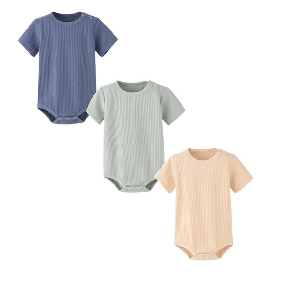 3 Packs Toddler Girl Clothes Baby Bodysuit Breathable Backed Onesie Pajamas Clothes 24 Months