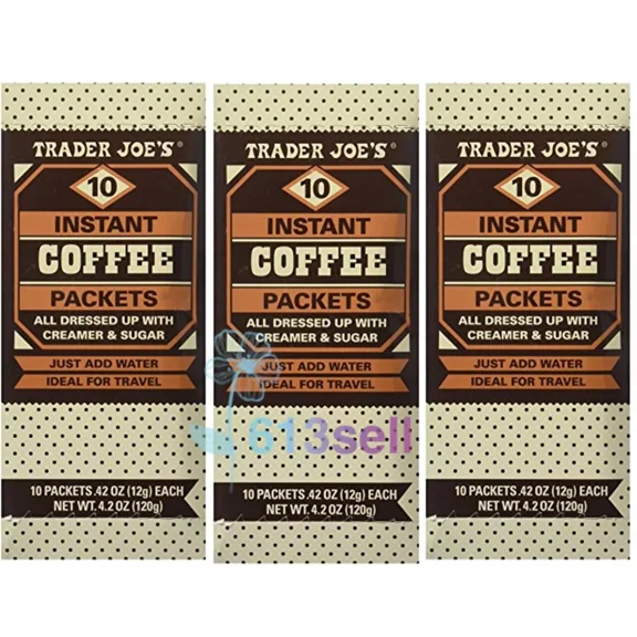 3 Packs Instant Coffee Packets with Creamer & Sugar 4.2oz Each Pack