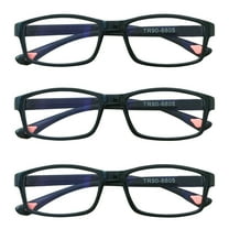 3 Packs Unisex Fashion Rectangular Reading Glasses Blue Light Blocking Readers for Men Women 1.00