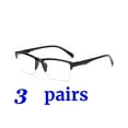 thumbnail image 1 of 3 Packs Unisex Fashion Square Half Frame Reading Glasses Spring Hinge Readers for Men Women +4.00, 1 of 6