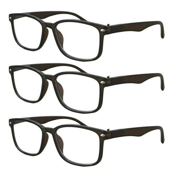 3 Packs Unisex Square Frame Blue Light Blocking Computer Reading Glasses Readers for Men Women +3.50
