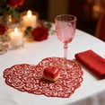 thumbnail image 1 of 3 Packs Valentine's Day Heart Shaped PVC Table Mat, Waterproof Heat Resistant Placemat, Round Non-Slip Dining Table Decor for Romantic Dinner, Anniversary, Party, Kitchen Decor, Washable Reusable, 1 of 7