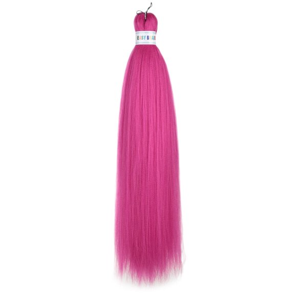 3 Packs Vibrant Color Pre-Stretched Braiding Hair 26-Inch Synthetic Hair Extensions Textured for Crochet Box Braids Rose Red