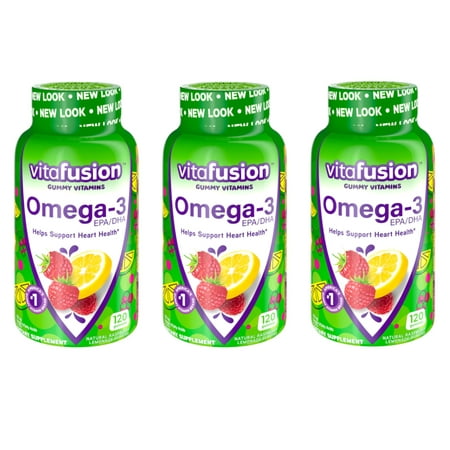 3 Packs Vitafusion Omega-3 Gummies 120 Count Each