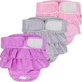 thumbnail image 1 of 3 Packs Washable Female Dog Diapers, Durable Pet Skirt for Dog Dress, Reusable Pet Diapers and Puppies Dogs Heat Panties for Girl Dogs Menstrual Periods, 1 of 12