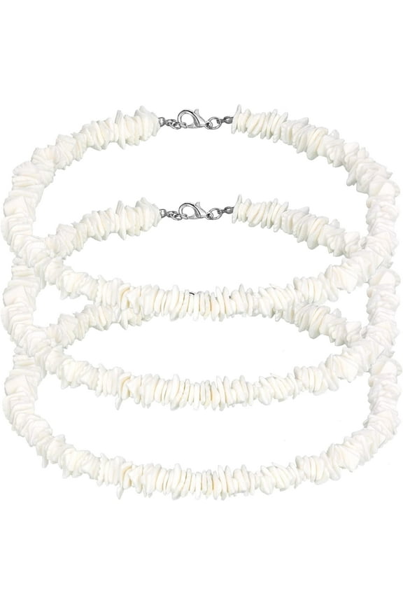 3 Packs White Puka Shell Necklace Adjustable Seashell Necklace Summer Beach Surfer Necklace Sea Shell Beach Choker Necklace Jewelry[o628]