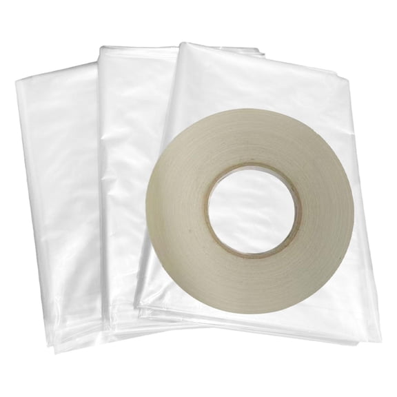 3 Packs Window Shrink Insulation Film Clear Cover Kit with Heavy Duty PP Material for Winter Home Protection