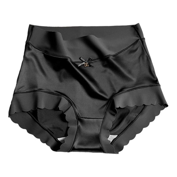 3 Packs Women's Underwear Satin Ice Silk Seamless High Waisted Plus Size Briefs Panties for Women