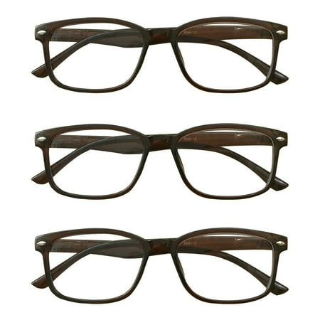 3 Packs Womens Square Frame Blue Light Blocking Computer Reading Glasses Classic Style Readers +4.00