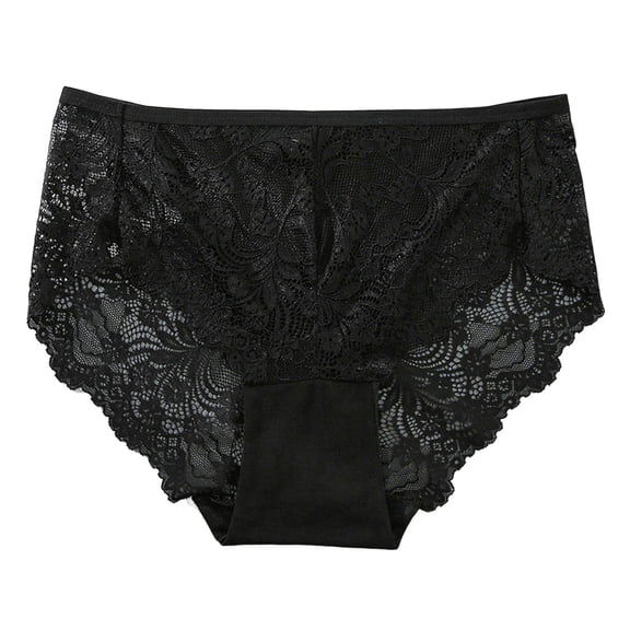 3 Packs Womens Underwear Lace Stretch Ladies Hipster Briefs Panties for Women M Black
