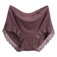 thumbnail image 1 of 3 Packs Womens Underwear Solid Plus Size Mid High Waist Comfortable Breathable Elderly Mother Briefs Panties for Women XXXL Coffee, 1 of 3