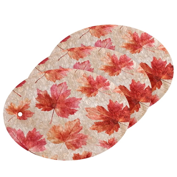 3 Packs of Wood Pulp Cotton Dishwashing Sponge 3.54x2.56 Inch Dishwashing Sponge Household Cleaning Sponge Kitchen Utensils Clean Use Cartoon Red Maple Leaf