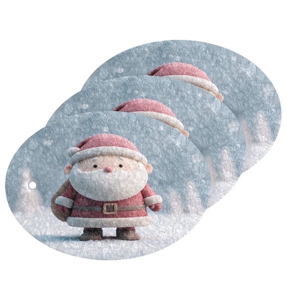 3 Packs of Wood Pulp Cotton Dishwashing Sponge 3.54x2.56 Inch Dishwashing Sponge Household Cleaning Sponge Kitchen Utensils Clean Use Cartoon Santa Claus Pattern