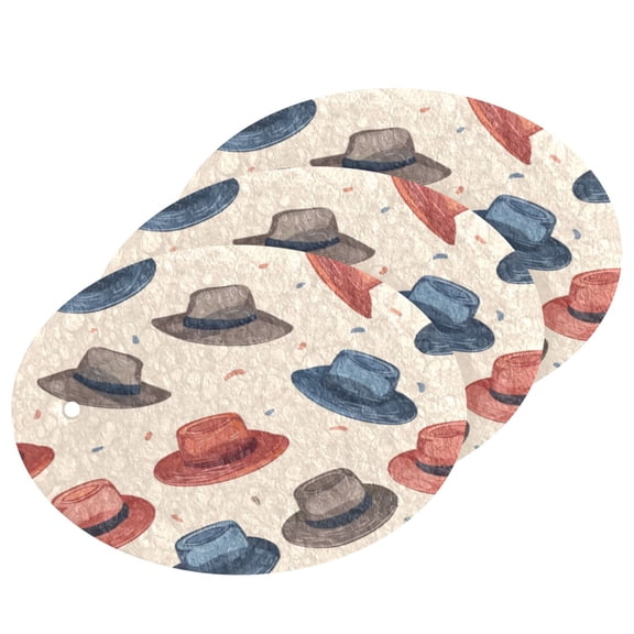 3 Packs Of Wood Pulp Cotton Dishwashing Sponge 3.54x2.56 Inch Dishwashing Sponge Household Cleaning Sponge Kitchen Utensils Clean Use Colorful Cartoon Hat