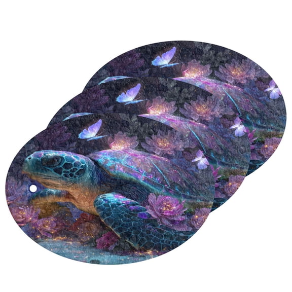 3 Packs of Wood Pulp Cotton Dishwashing Sponge 3.54x2.56 Inch Dishwashing Sponge Household Cleaning Sponge Kitchen Utensils Clean Use Colorful Sea Turtle