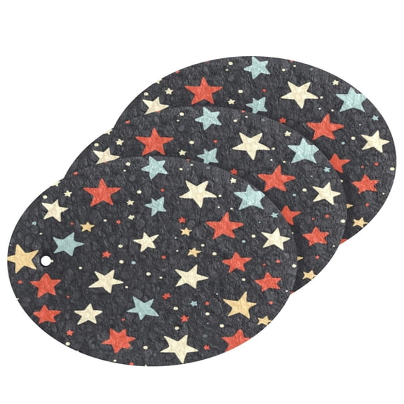 3 Packs Of Wood Pulp Cotton Dishwashing Sponge 3.54x2.56 Inch Dishwashing Sponge Household Cleaning Sponge Kitchen Utensils Clean Use Colorful Star Cartoon