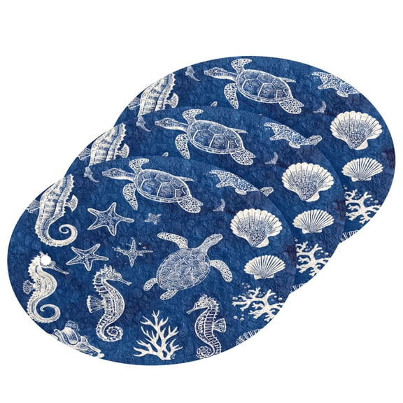 3 Packs of Wood Pulp Cotton Dishwashing Sponge 3.54x2.56 Inch Dishwashing Sponge Household Cleaning Sponge Kitchen Utensils Clean Use Sea Creatures Pattern