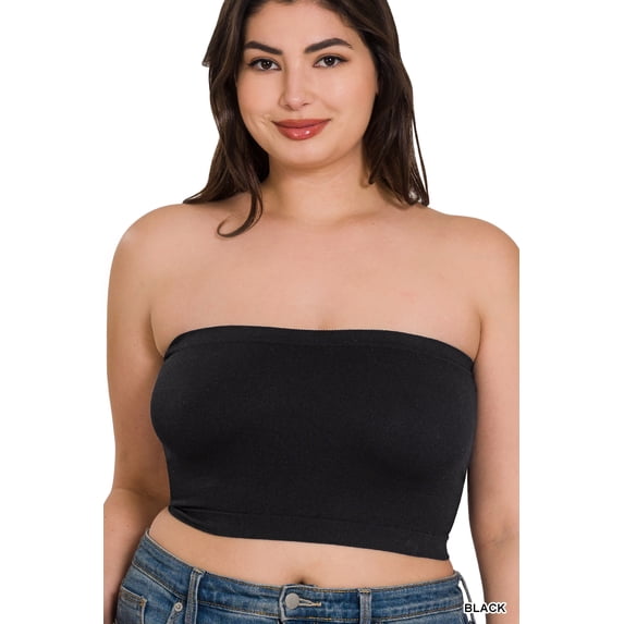 3 Packs - Zenana Women & Plus Seamless Strapless 7" Bandeau Tube Top w/No Pad