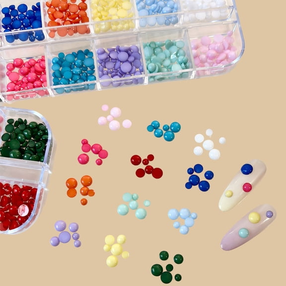 3 Packs of 12 Vibrant Mixed-Color Nail Candy Beans - Creative Nail Art Accessories for Unique Manicure & Pedicure Designs