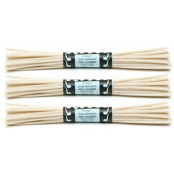 3 Packs of 32 BJ Long 12" Extra Absorbent Churchwarden Pipe Cleaners - 7602-3