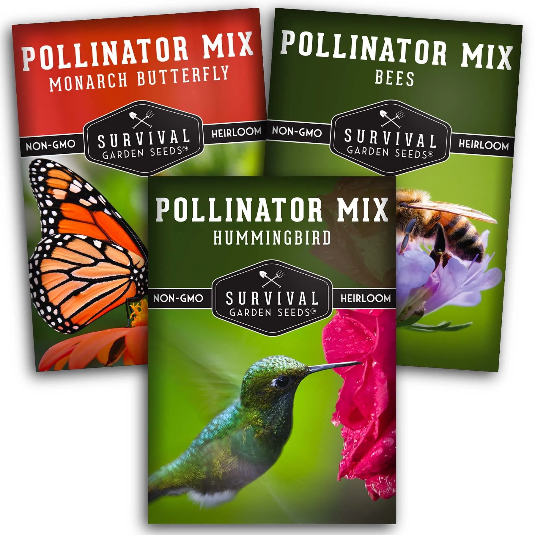 3 Packs of Flower Seed Mixes Wildflowers with Nectar and Pollen