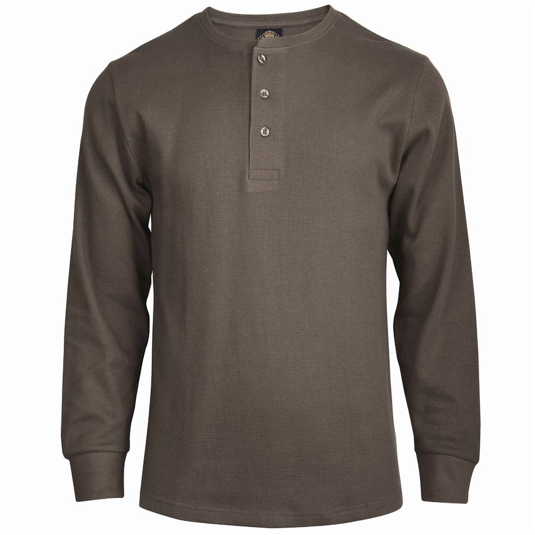 3 Packs of Knocker Men's Classic Waffle Knit Mid-Weight Cotton Long Sleeve Light Thermal T-Shirt Top