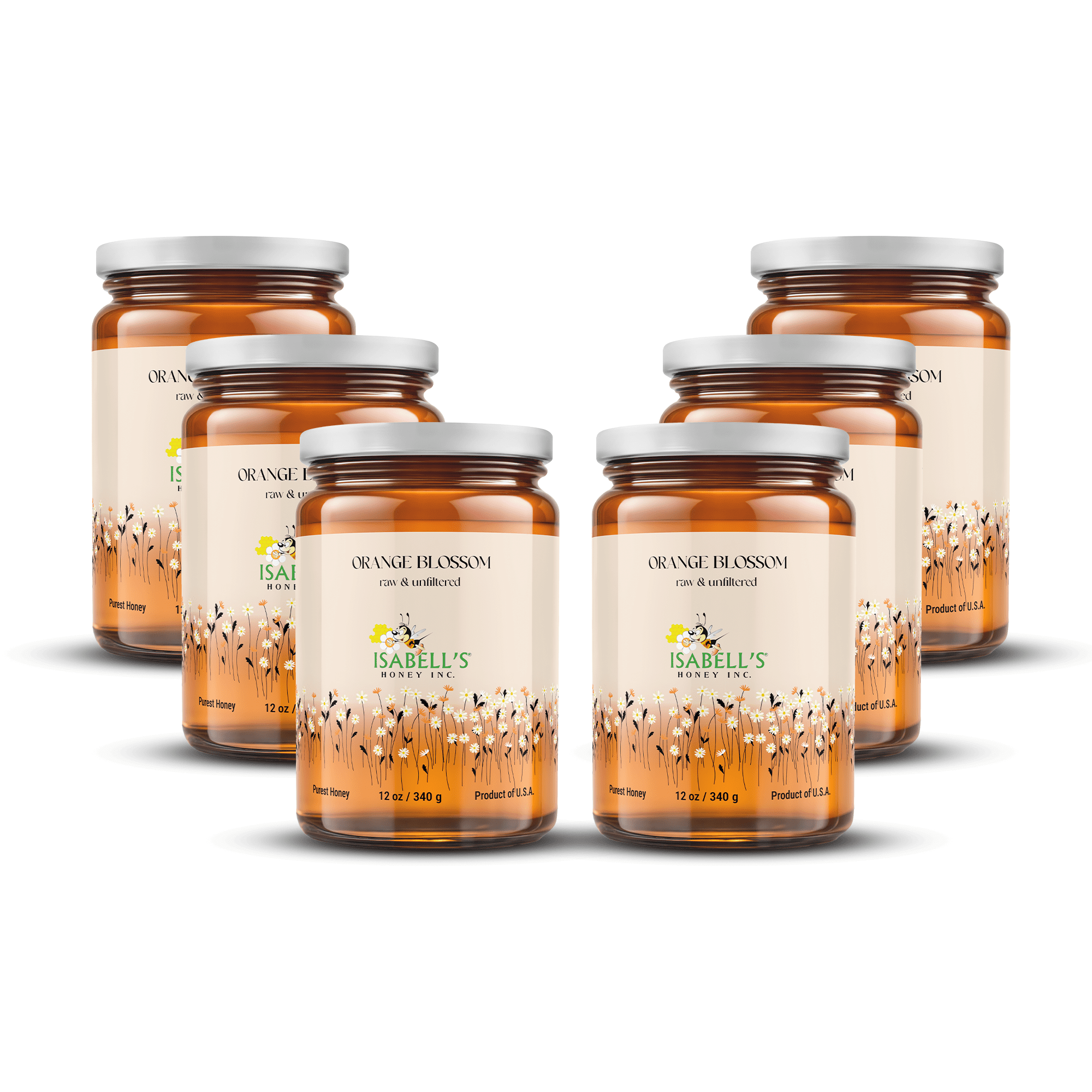 3 Packs of Orange Blossom - Natural Honey 12 oz Each