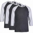 thumbnail image 1 of 3 Packs of TheLovely Men's 3/4 Sleeve Crew Neck Raglan Jersey Baseball Tee Shirts, 1 of 2