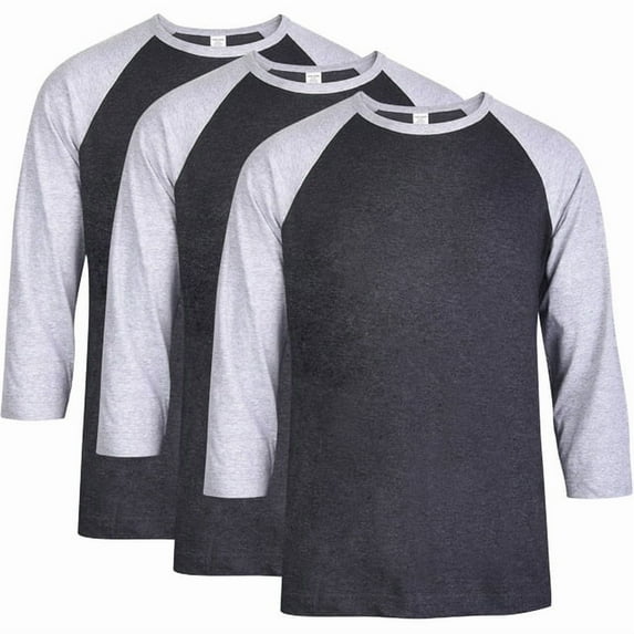 3 Packs of TheLovely Men's 3/4 Sleeve Crew Neck Raglan Jersey Baseball Tee Shirts